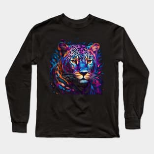 Neon Nature: The Psychedelic Leopard Long Sleeve T-Shirt